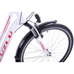Trekingový bicykel Dámsky 28 Fuzlu Escape Bielo-červený